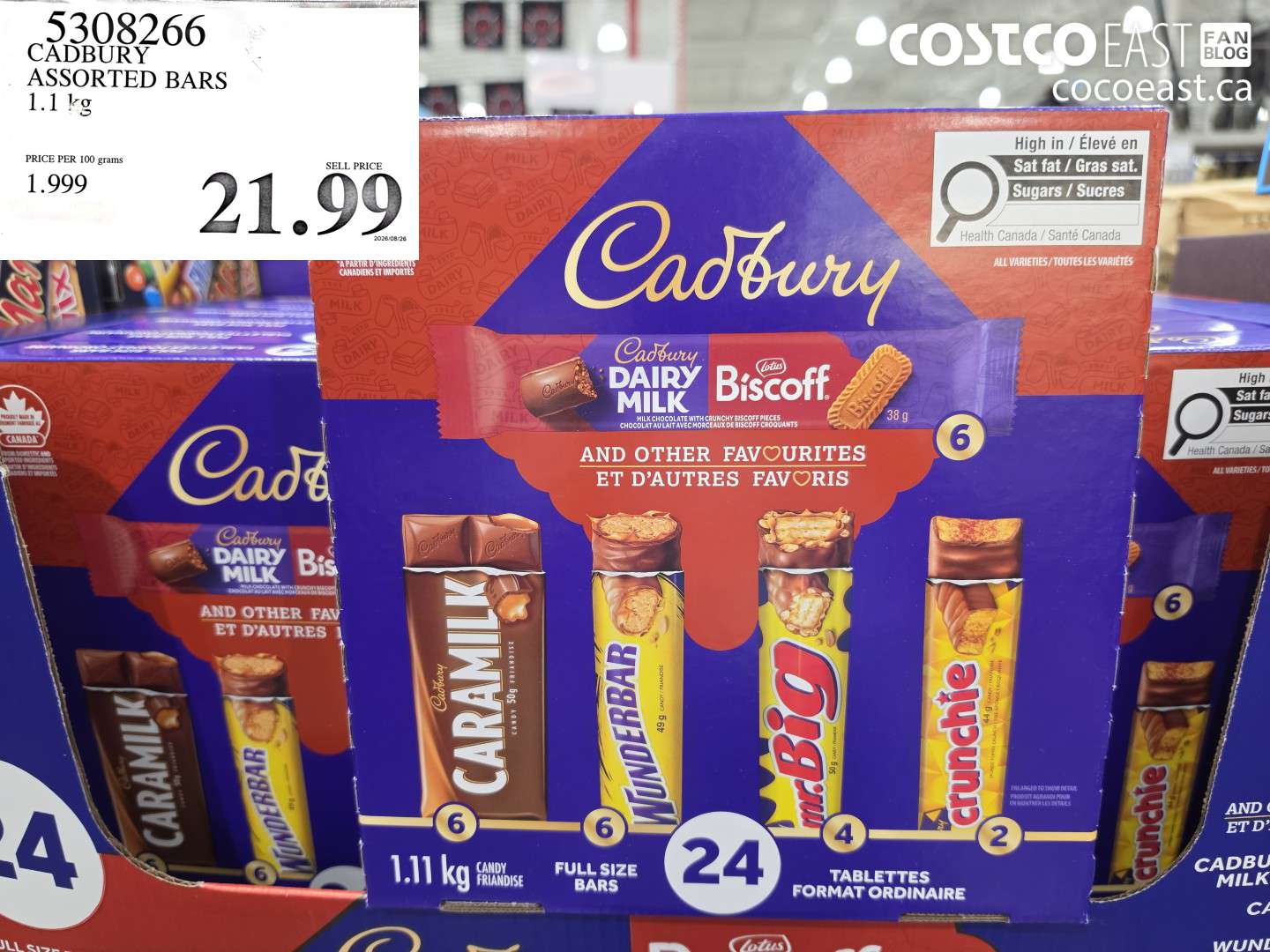 5308266 CADBURY ASSORTED BARS 1.1 KG $21.99