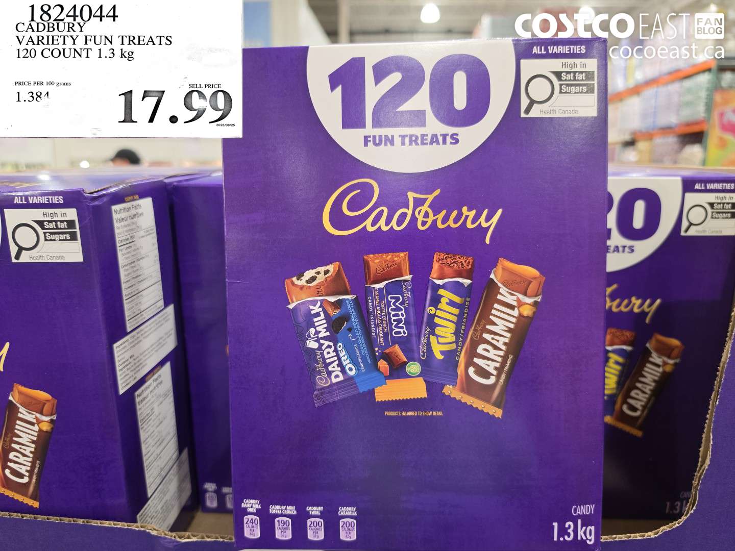 1824044 CADBURY VARIETY FUN TREATS 120 COUNT 1.3 KG $17.99
