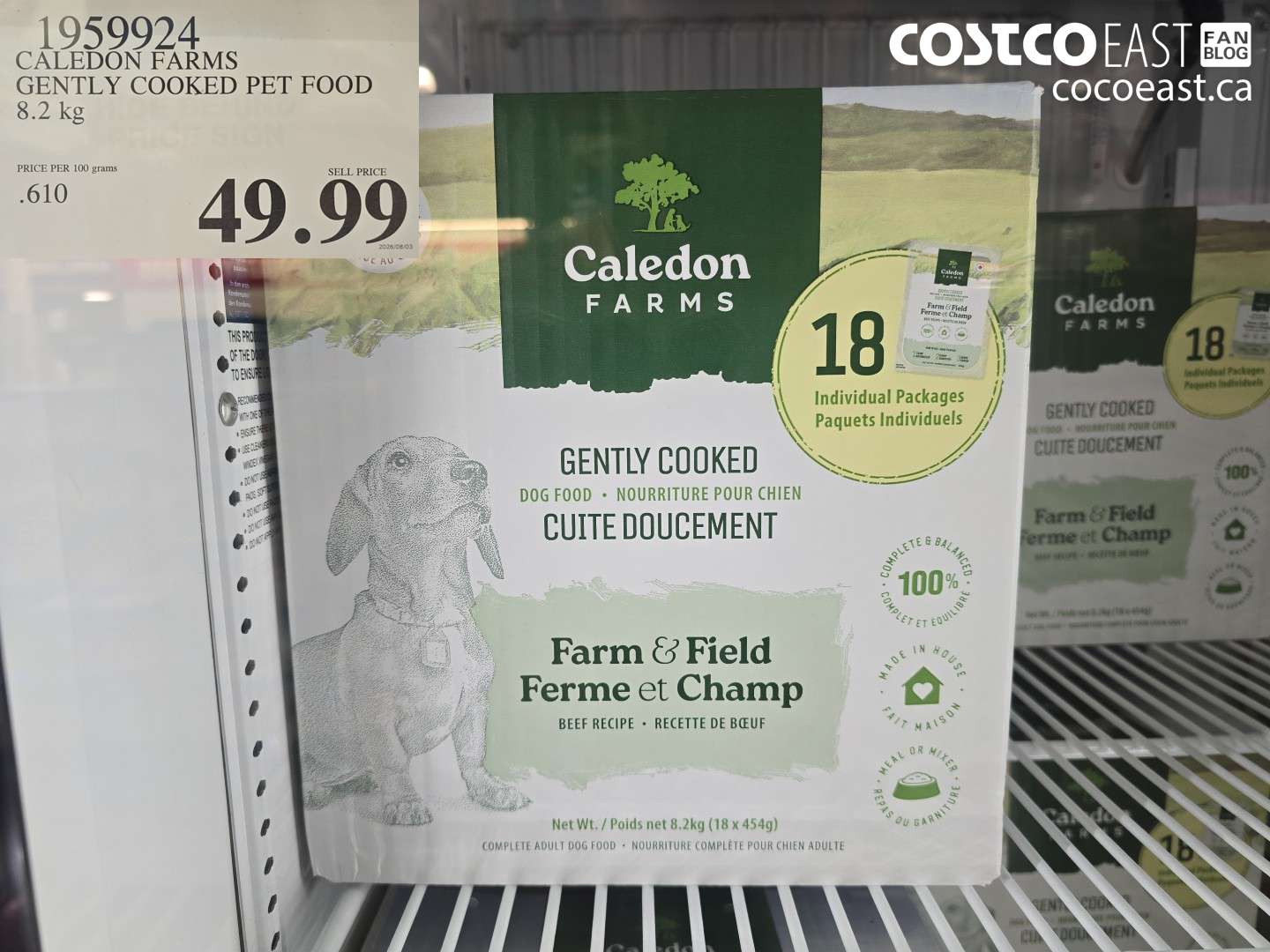 1959924 CALEDON FARMS GENTLY COOKED PET FOOD 8.2 KG $49.99