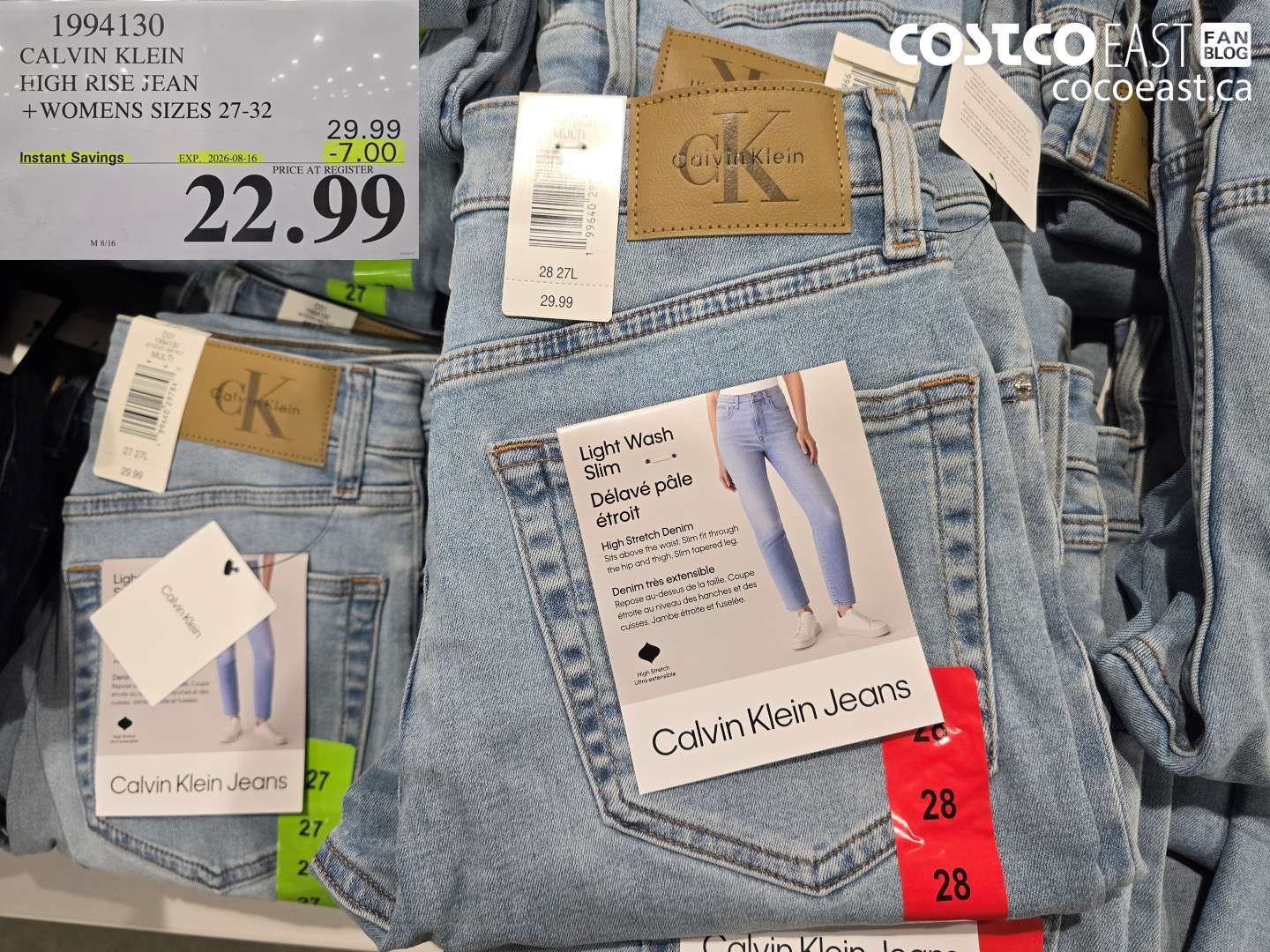 1994130 CALVIN KLEIN HIGH RISE JEAN + WOMENS SIZES 27-32 ($7.00 INSTANT SAVINGS EXPIRES ON 2026-08-16) $22.99