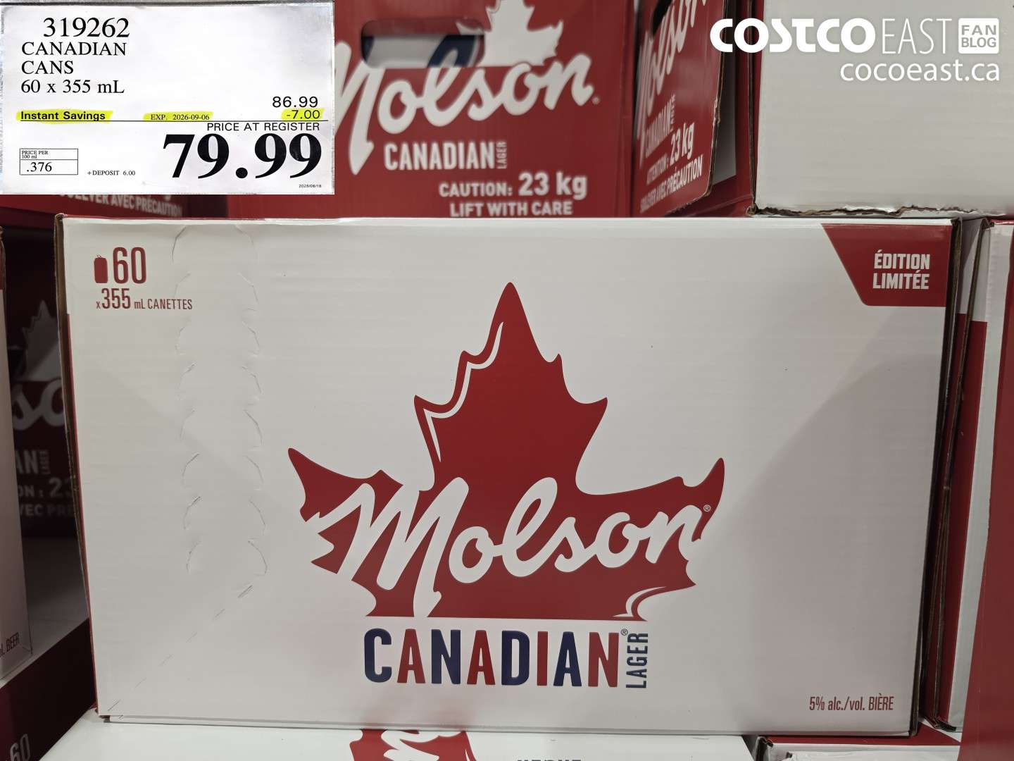 319262 CANADIAN CANS 60 X 355 ML ($7.00 INSTANT SAVINGS EXPIRES ON 2026-09-06) $79.99