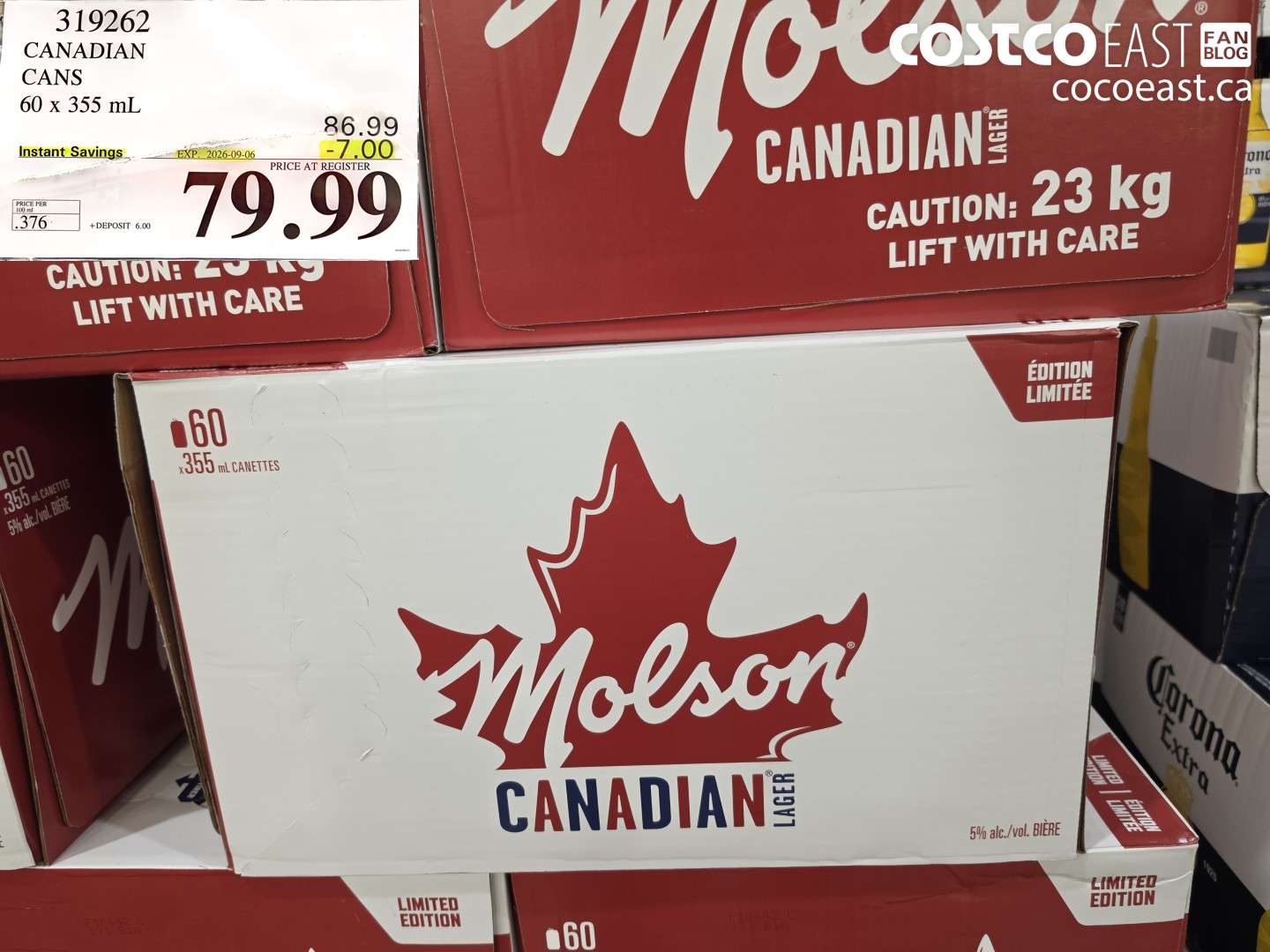 319262 CANADIAN CANS 60 X 355 ML ($7.00 INSTANT SAVINGS EXPIRES ON 2026-09-06) $79.99