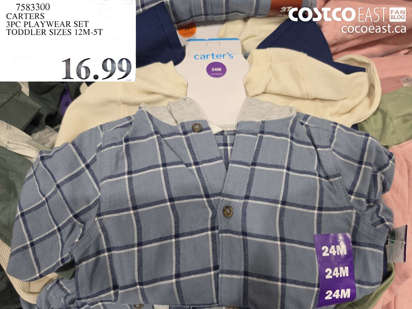 7583300 CARTERS 3PC PLAYWEAR SET TODDLER SIZES 12M-5T $16.99