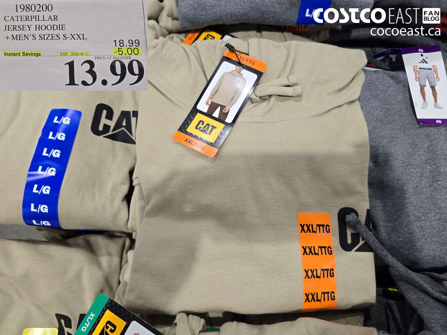 1980200 CATERPILLAR JERSEY HOODIE MEN'S SIZES S-XXL ($5.00 INSTANT SAVINGS EXPIRES ON 2026-08-23) $13.99
