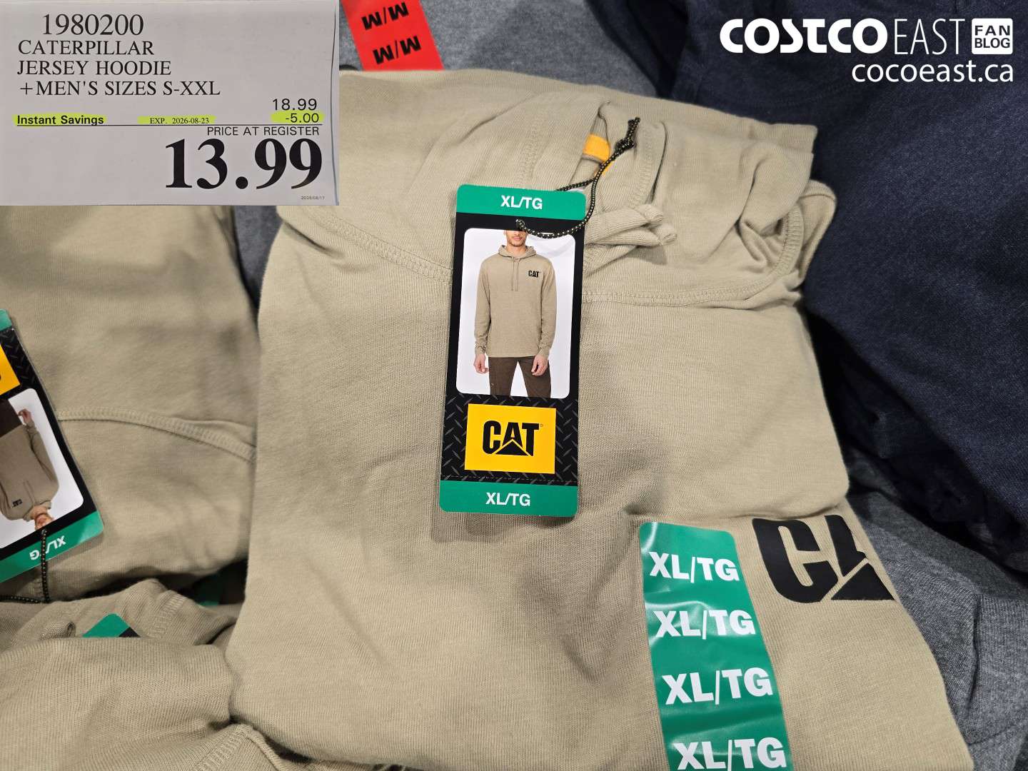 1980200 CATERPILLAR JERSEY HOODIE + MEN'S SIZES S-XXL ($5.00 INSTANT SAVINGS EXPIRES ON 2026-08-23) $13.99