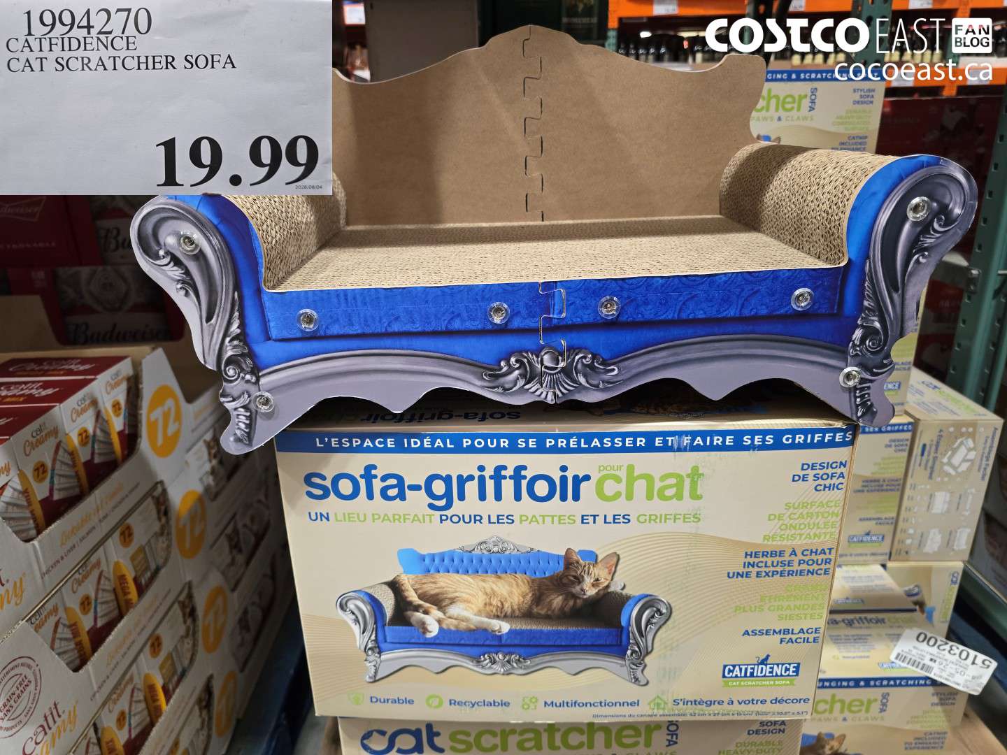 1994270 CATFIDENCE CAT SCRATCHER SOFA $19.99