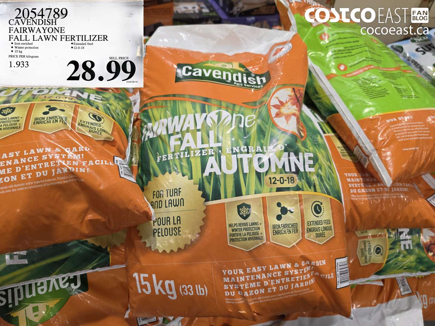 2054789 CAVENDISH FAIRWAYONE FALL LAWN FERTILIZER 15 KG $28.99