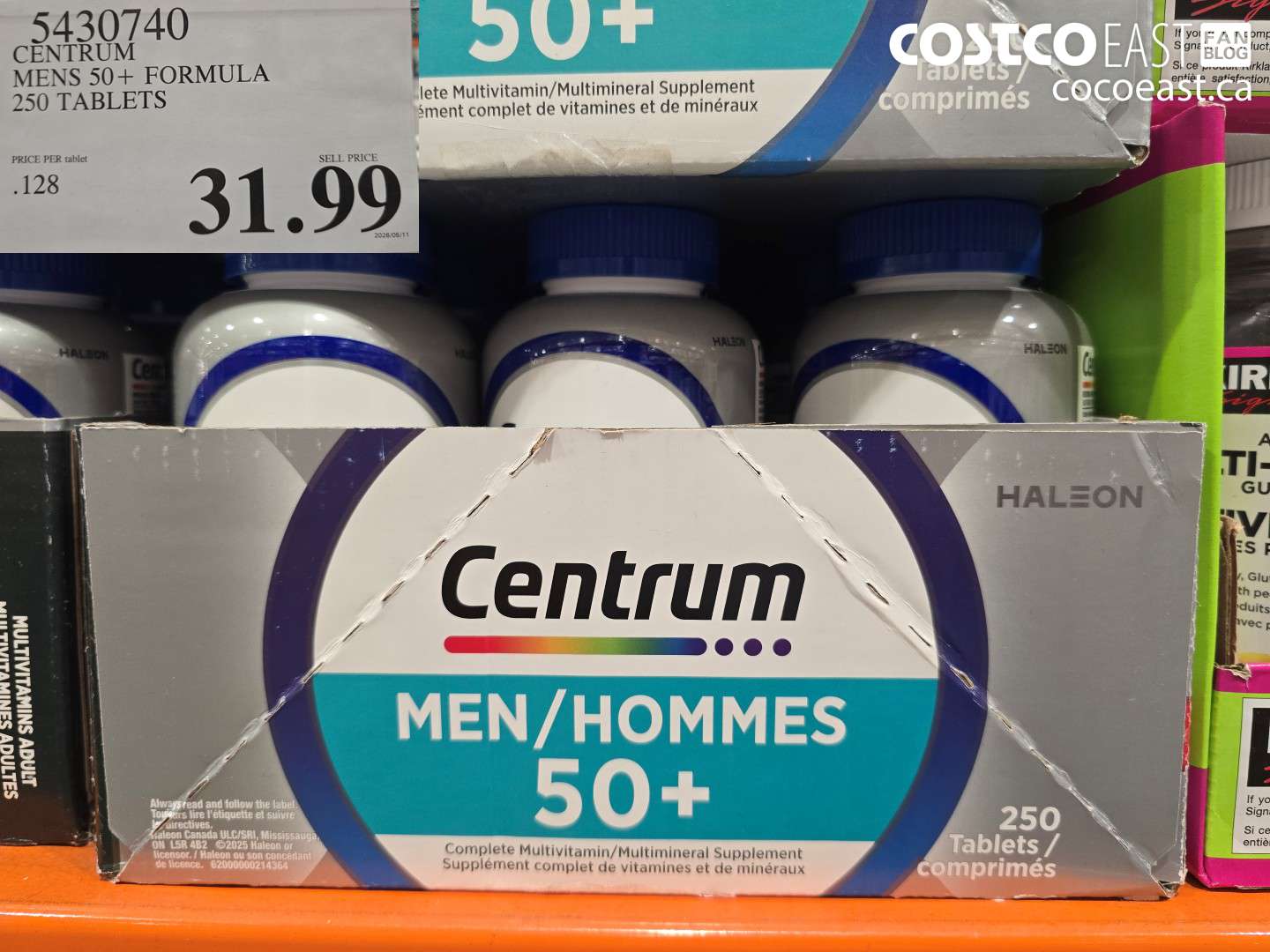 5430740 CENTRUM MENS 50+ FORMULA 250 TABLETS $31.99