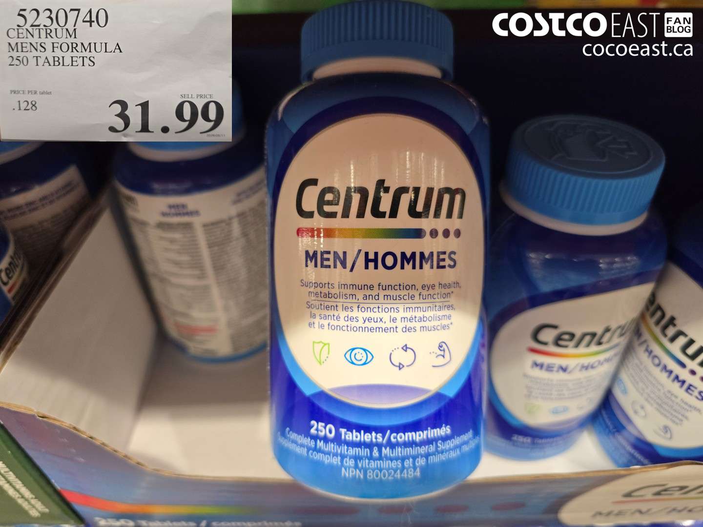 5230740 CENTRUM MENS FORMULA 250 TABLETS $31.99