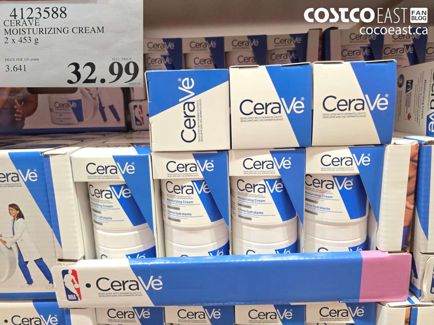 4123588 CERAVE MOISTURIZING CREAM 2 X 453 G $32.99