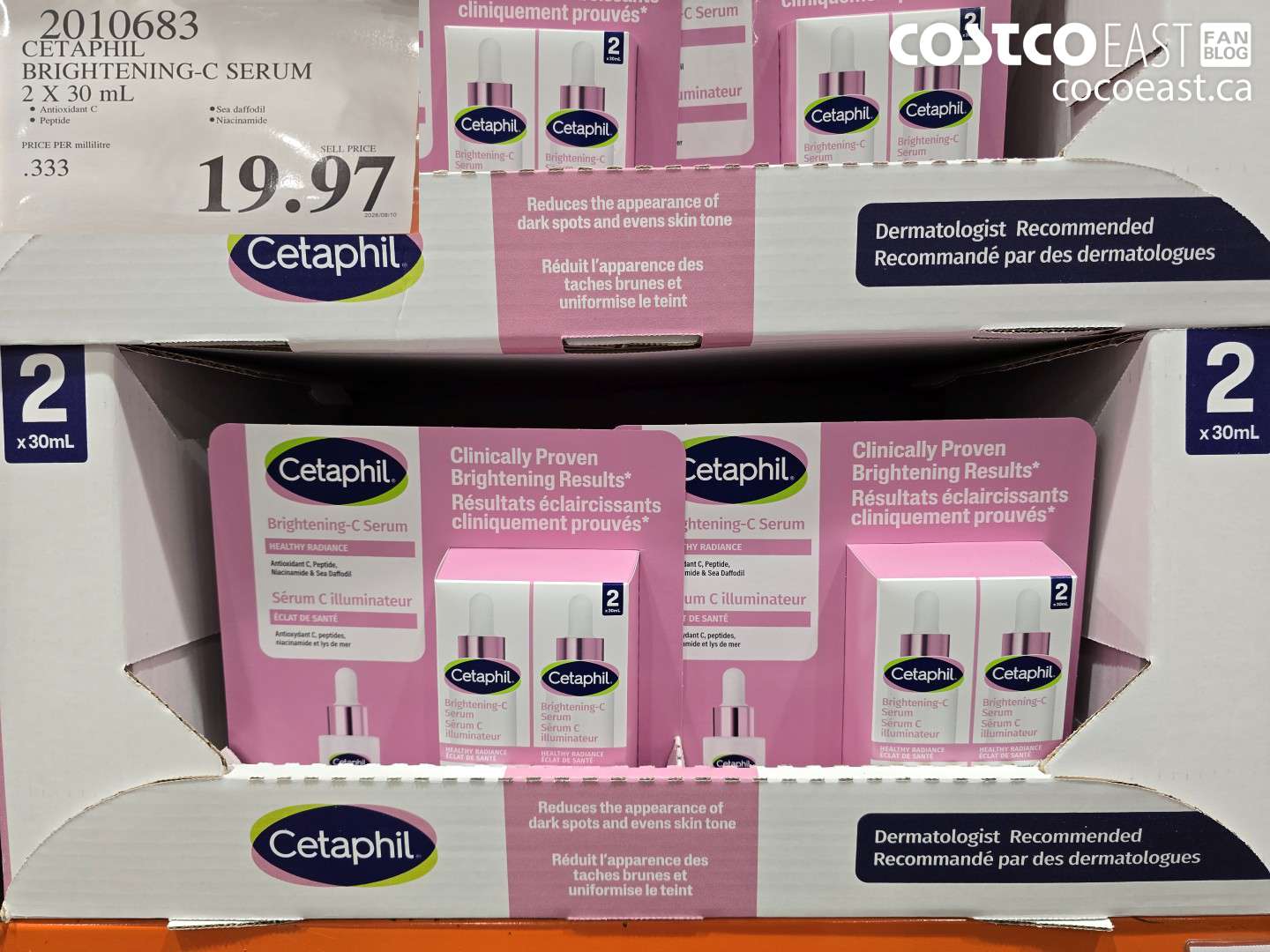 2010683 CETAPHIL BRIGHTENING-C SERUM 2 X 30 ML $19.97