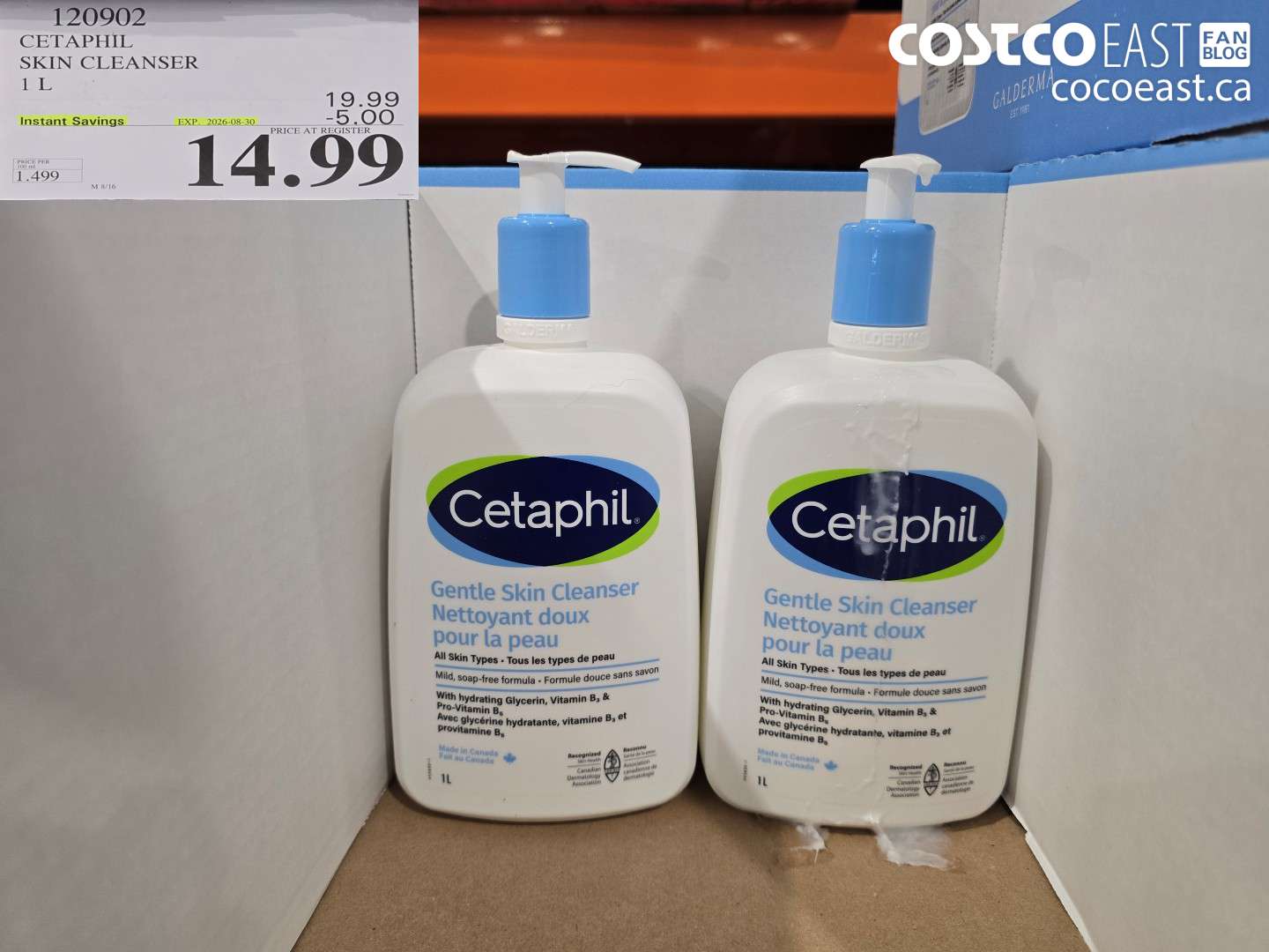 120902 CETAPHIL SKIN CLEANSER 1 L ($5.00 INSTANT SAVINGS EXPIRES ON 2026-08-30) $14.99