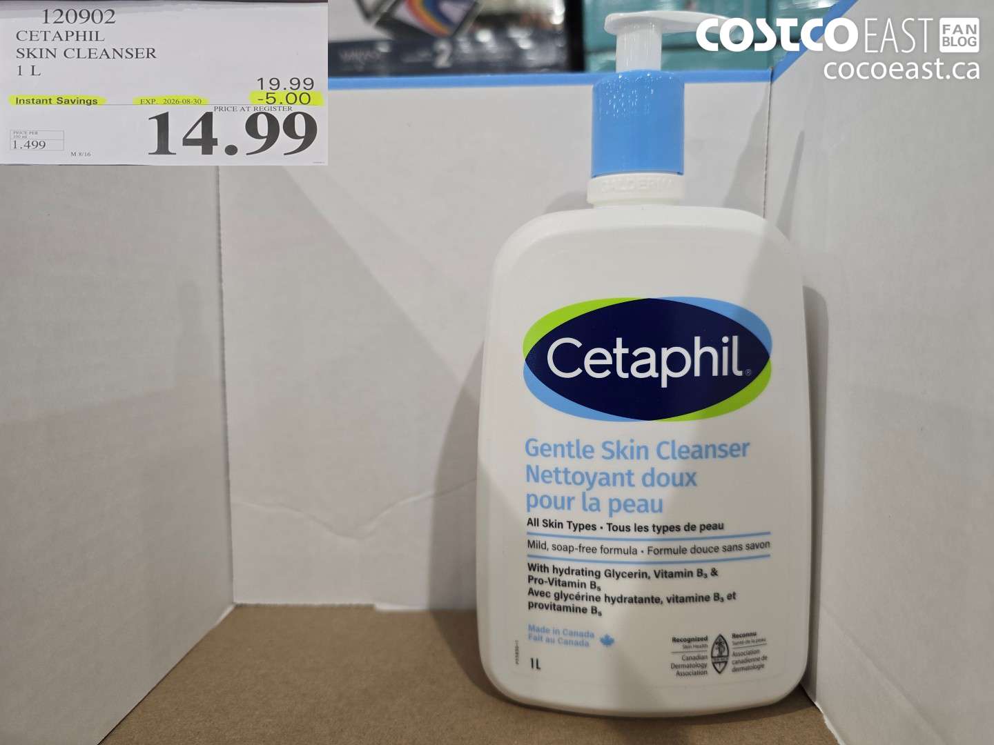 120902 CETAPHIL SKIN CLEANSER 1 L ($5.00 INSTANT SAVINGS EXPIRES ON 2026-08-30) $14.99