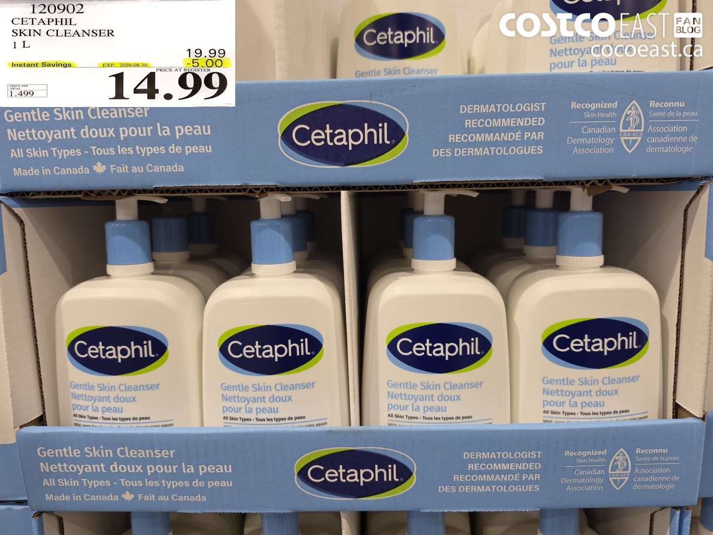 120902 CETAPHIL SKIN CLEANSER 1 L ($5.00 INSTANT SAVINGS EXPIRES ON 2026-08-30) $14.99