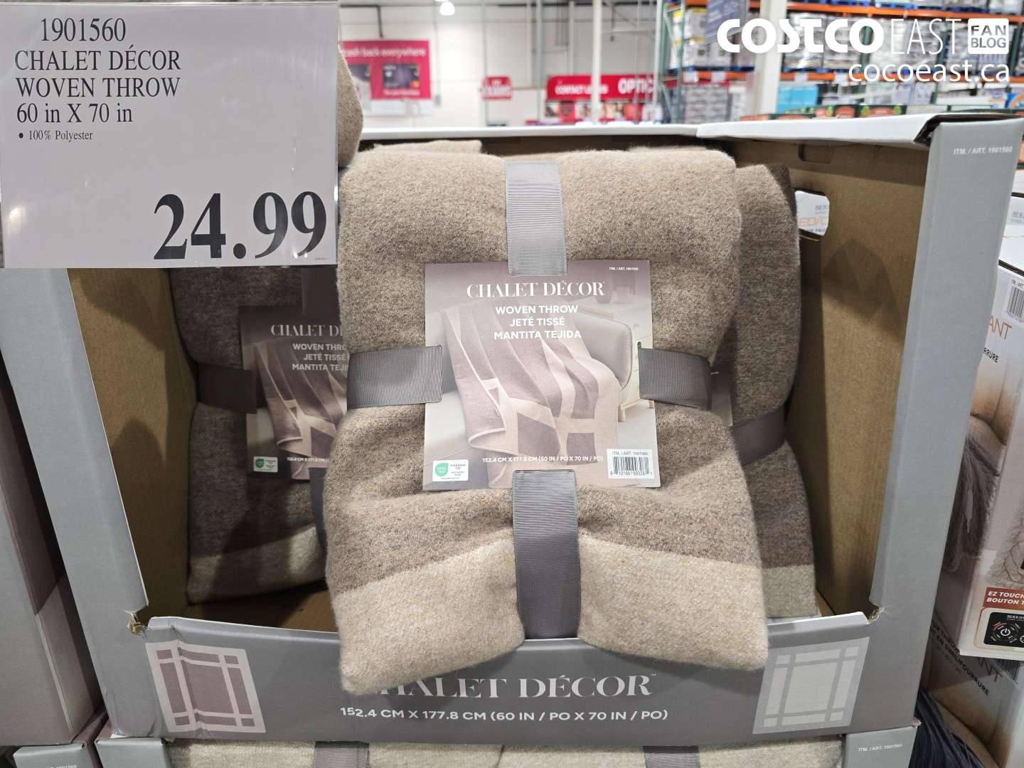 1901560 CHALET DÉCOR WOVEN THROW 60 IN X 70 IN $24.99