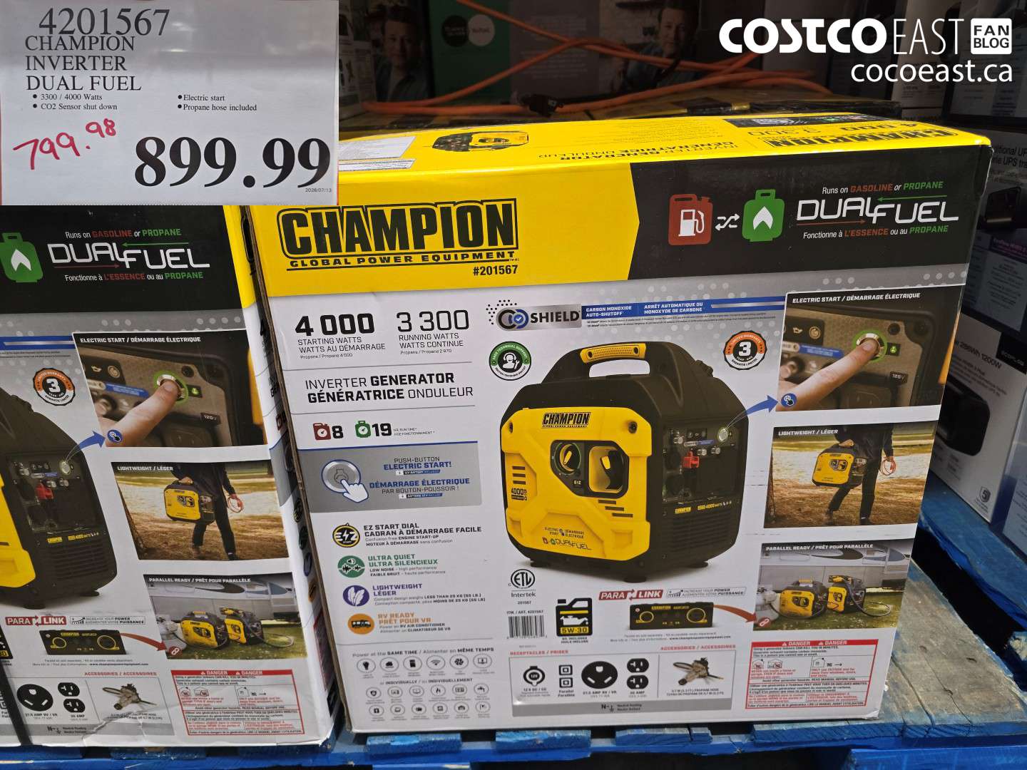 4201567 CHAMPION INVERTER DUAL FUEL $799.98