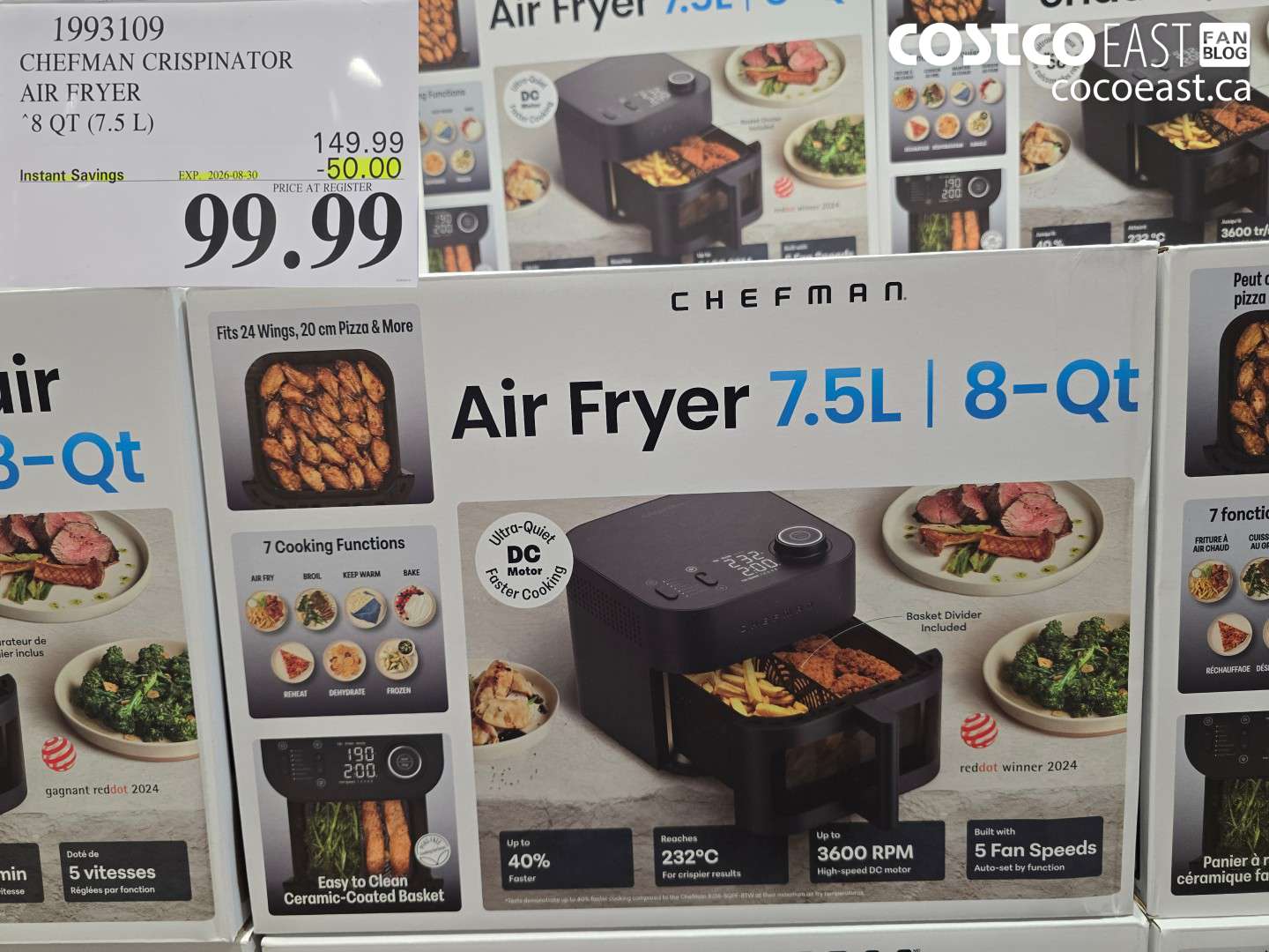 1993109 CHEFMAN CRISPINATOR AIR FRYER 8 QT (7.5 L) ($50.00 INSTANT SAVINGS EXPIRES ON 2026-08-30) $99.99