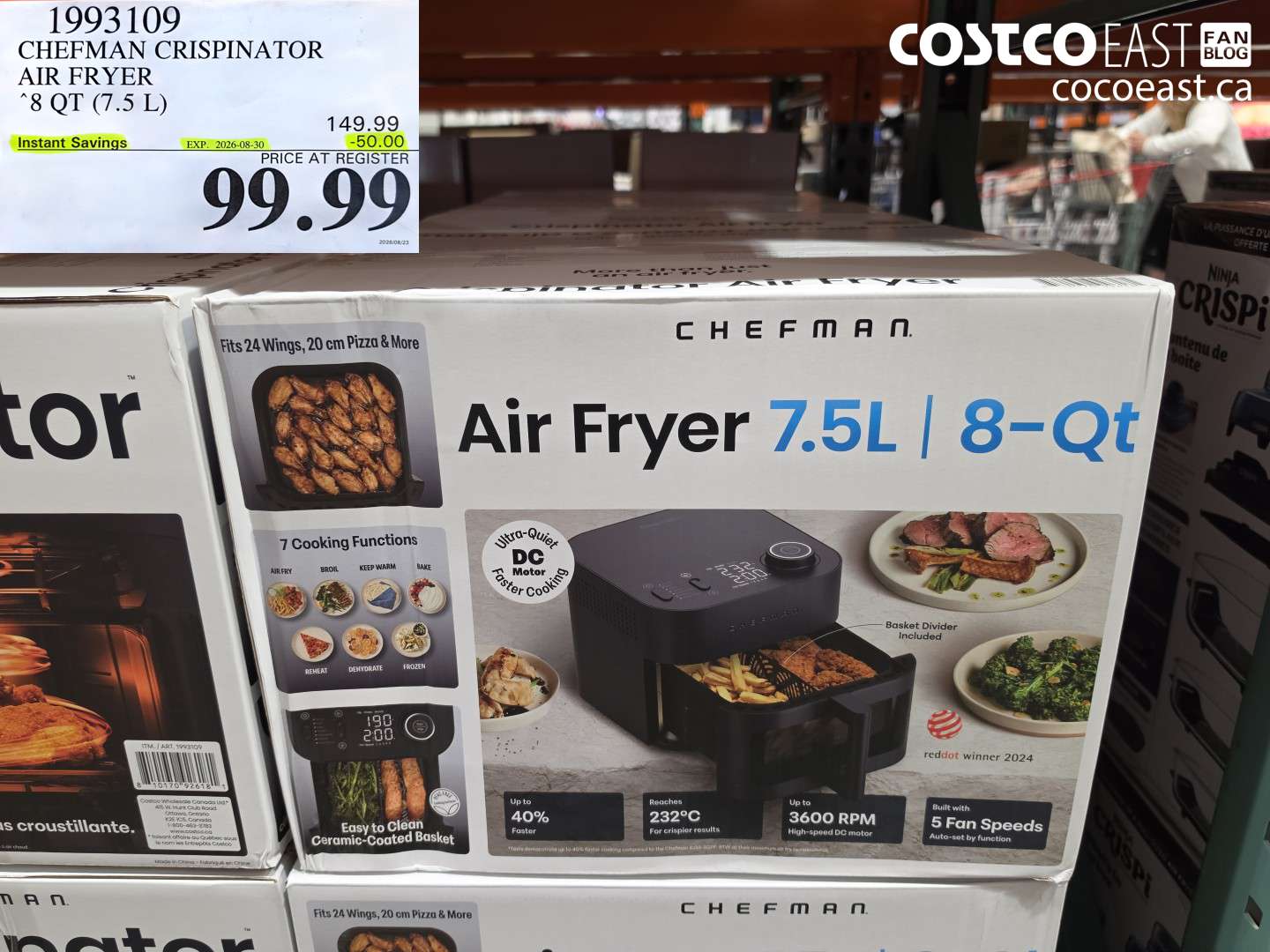 1993109 CHEFMAN CRISPINATOR AIR FRYER 8 QT (7.5 L) ($50.00 INSTANT SAVINGS EXPIRES ON 2026-08-30) $99.99