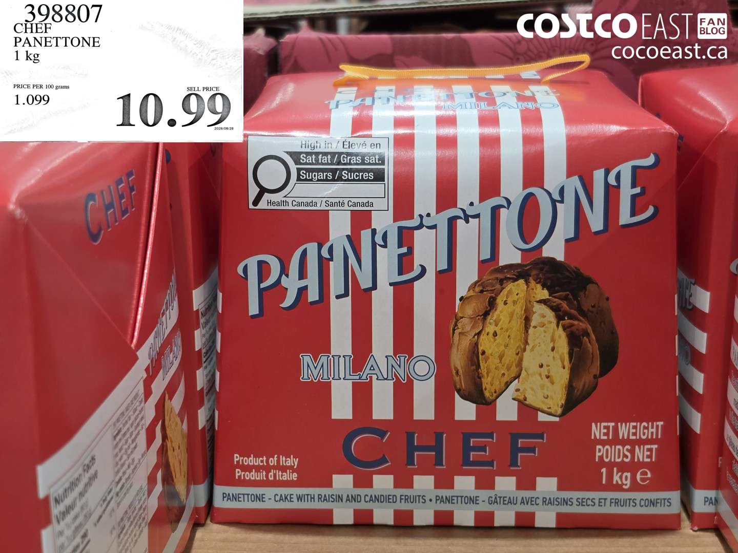 398807 CHEF PANETTONE 1 KG $10.99