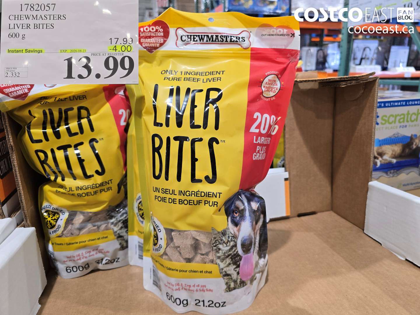 1782057 CHEWMASTERS LIVER BITES 600 G ($4.00 INSTANT SAVINGS EXPIRES ON 2026-08-23) $13.99