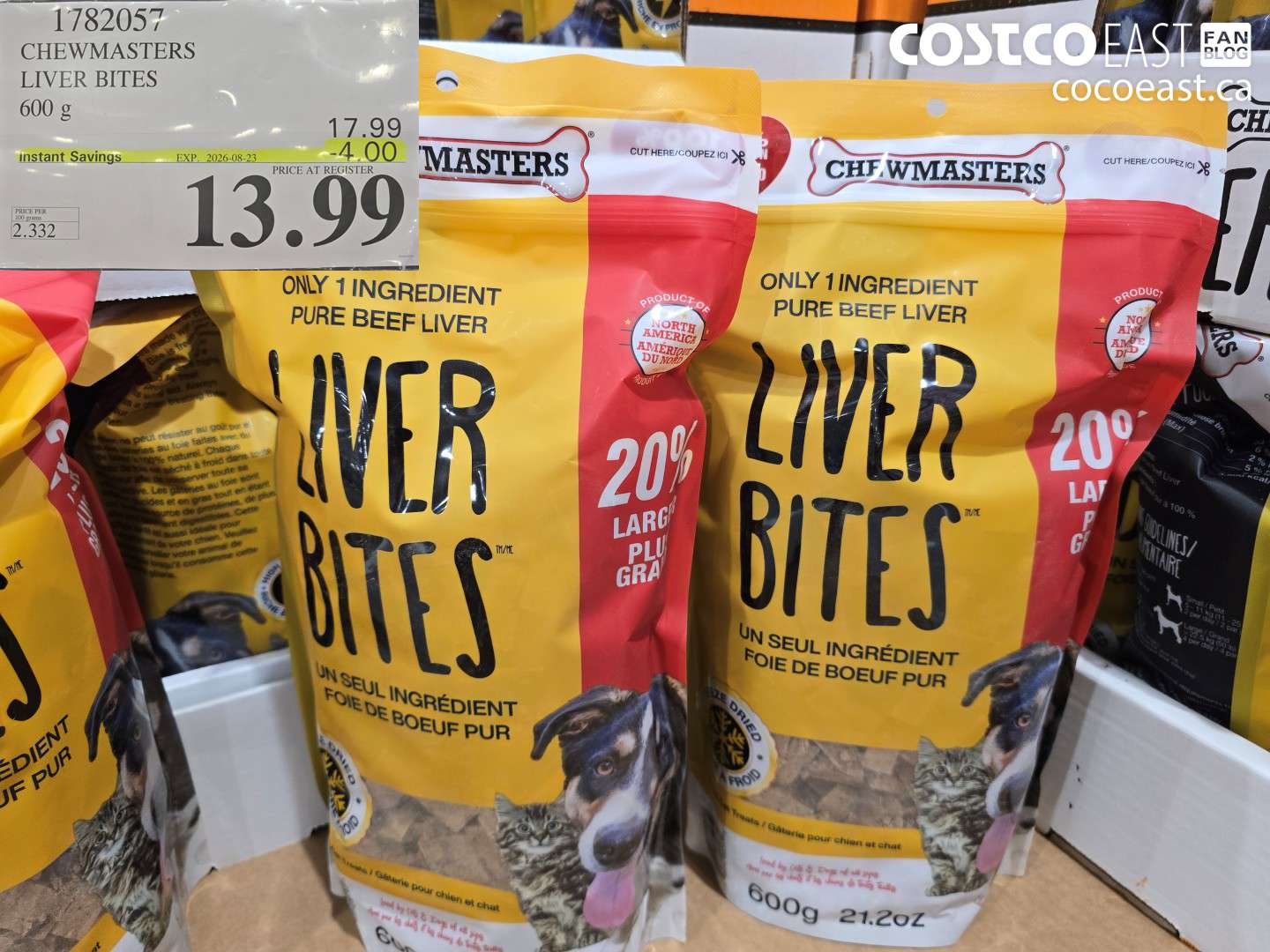 1782057 CHEWMASTERS LIVER BITES 600 G ($4.00 INSTANT SAVINGS EXPIRES ON 2026-08-23) $13.99