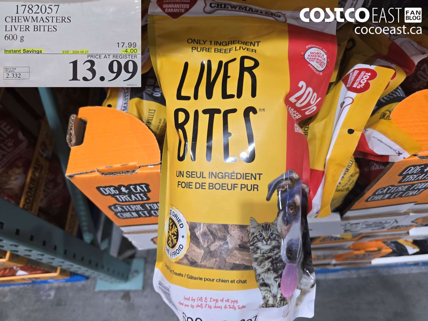 1782057 CHEWMASTERS LIVER BITES 600 G ($4.00 INSTANT SAVINGS EXPIRES ON 2026-08-23) $13.99