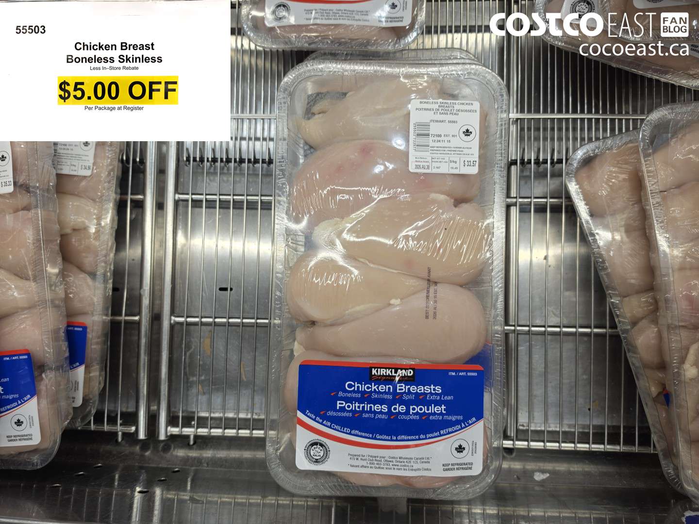 55503 CHICKEN BREAST BONELESS SKINLESS ($5.00 INSTANT SAVINGS)