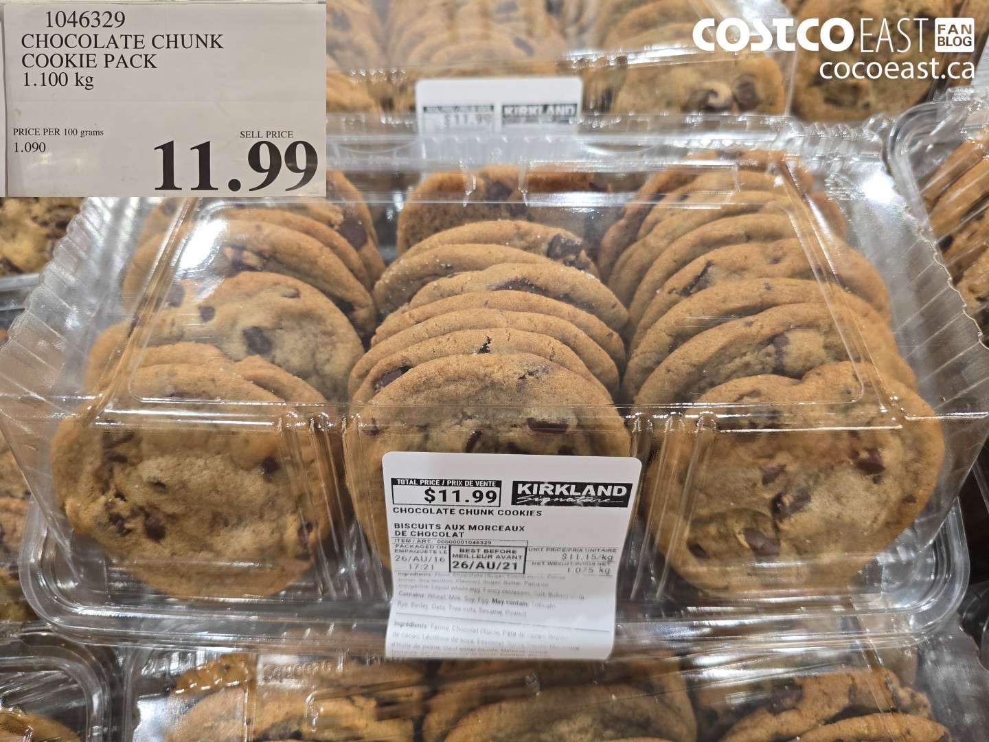 1046329 CHOCOLATE CHUNK COOKIE PACK 1.100 KG $11.99
