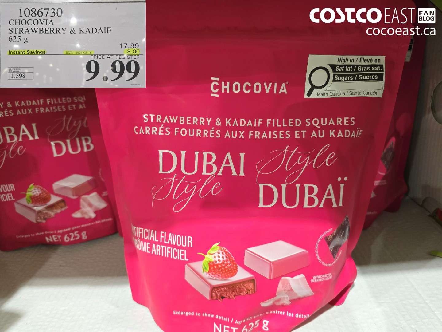 1086730 CHOCOVIA STRAWBERRY & KADAIF 625 G ($8.00 INSTANT SAVINGS EXPIRES ON 2026-08-16) $9.99