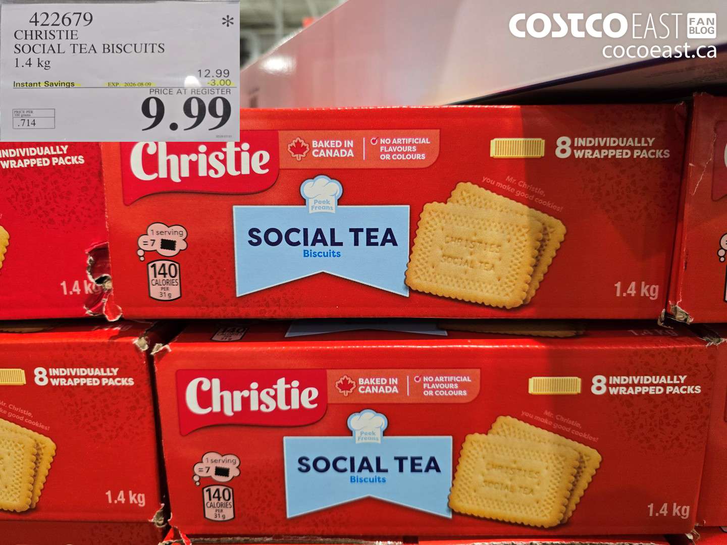 422679 CHRISTIE SOCIAL TEA BISCUITS 1.4 KG ($3.00 INSTANT SAVINGS EXPIRES ON 2026-08-09) $9.99