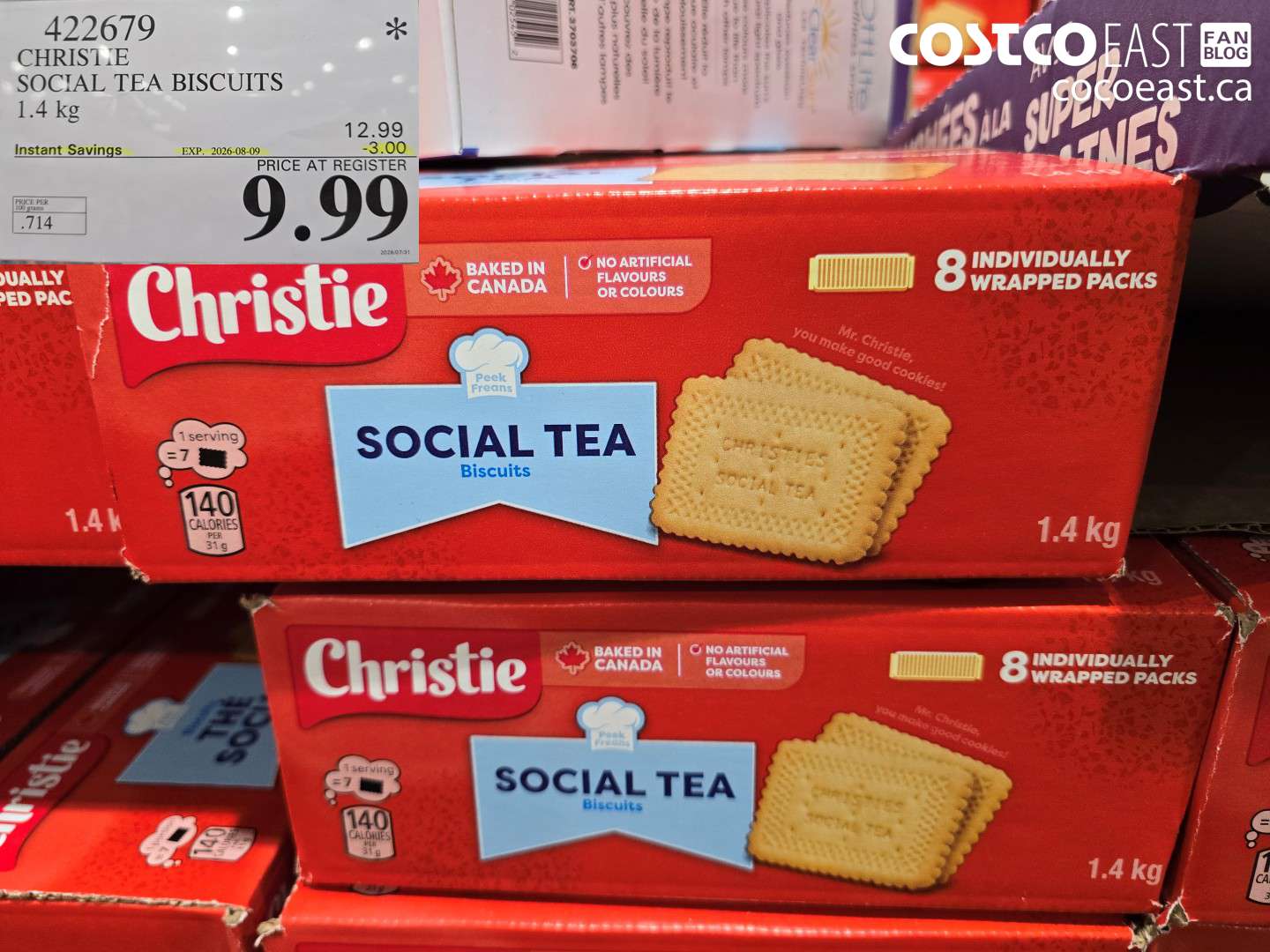 422679 CHRISTIE SOCIAL TEA BISCUITS 1.4 KG ($3.00 INSTANT SAVINGS EXPIRES ON 2026-08-09) $9.99