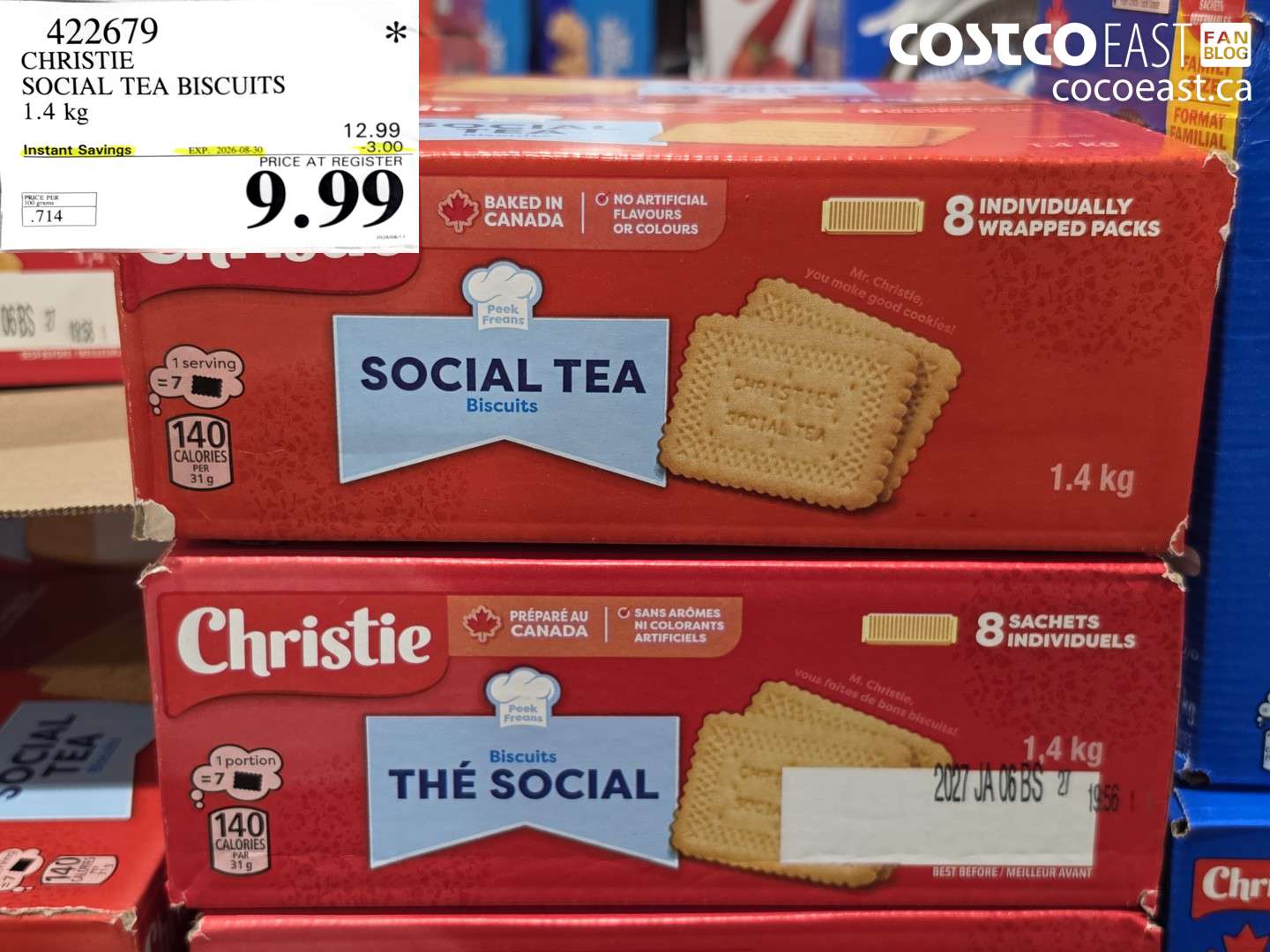 422679 CHRISTIE SOCIAL TEA BISCUITS 1.4 KG ($3.00 INSTANT SAVINGS EXPIRES ON 2026-08-30) $9.99