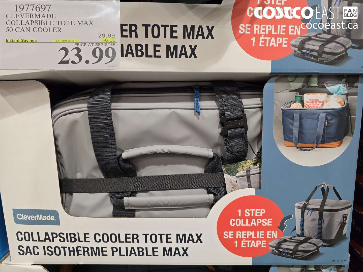 1977697 CLEVERMADE COLLAPSIBLE TOTE MAX 50 CAN COOLER ($6.00 INSTANT SAVINGS EXPIRES ON 2026-08-30) $23.99