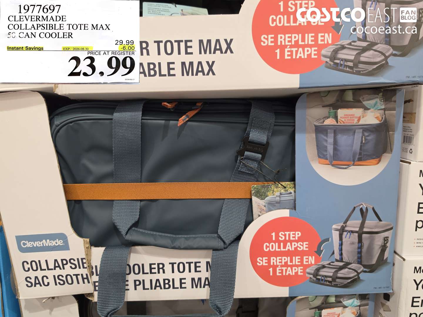 1977697 CLEVERMADE COLLAPSIBLE TOTE MAX 50 CAN COOLER ($6.00 INSTANT SAVINGS EXPIRES ON 2026-08-30) $23.99