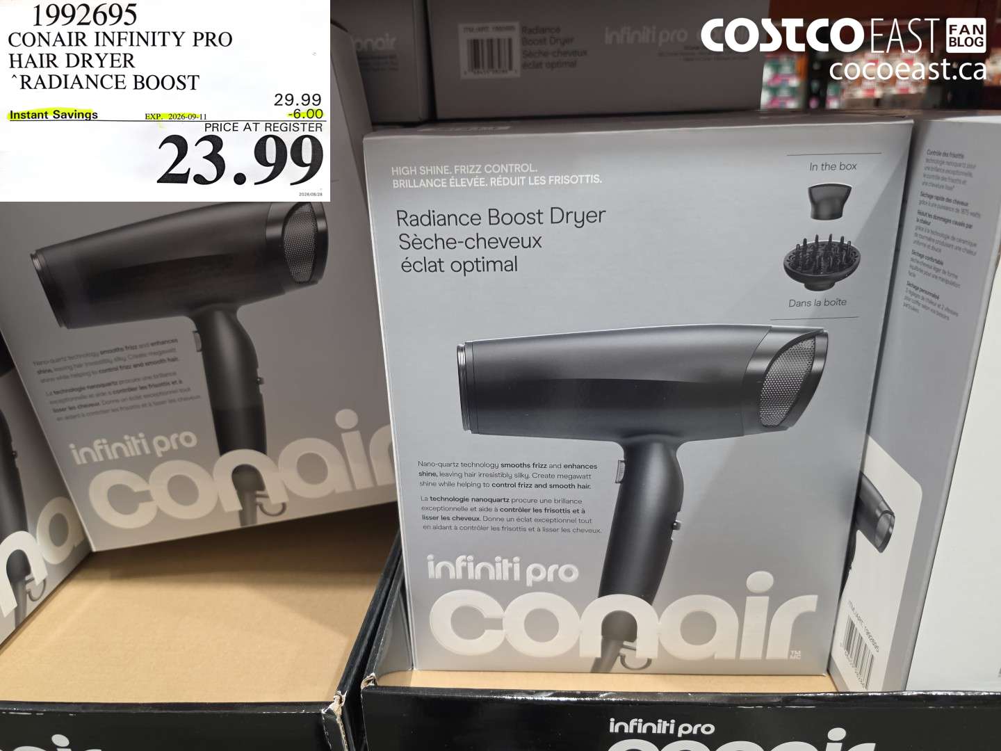 1992695 CONAIR INFINITY PRO HAIR DRYER RADIANCE BOOST ($6.00 INSTANT SAVINGS EXPIRES ON 2026-09-11) $23.99