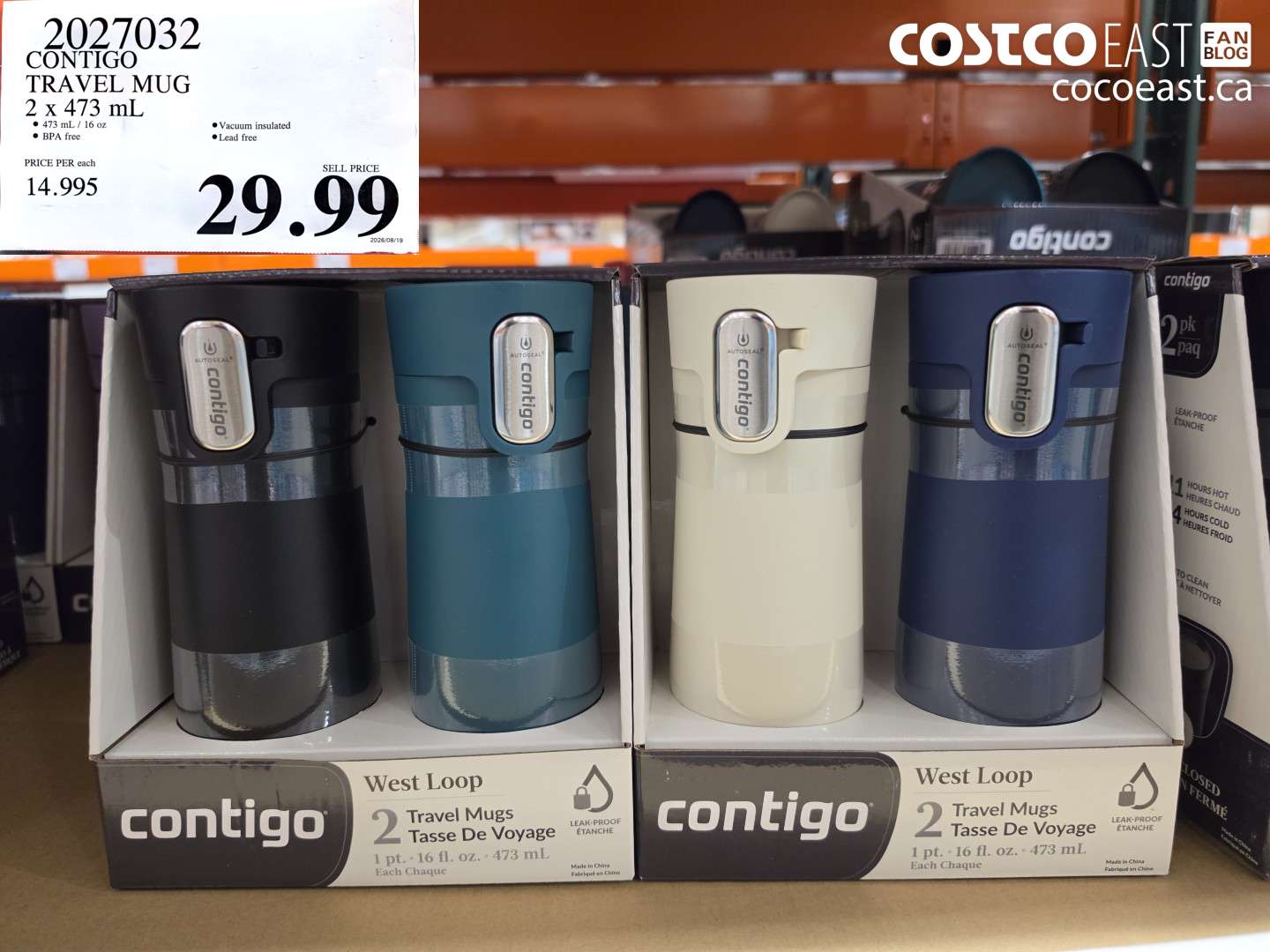 2027032 CONTIGO TRAVEL MUG 2 X 473 ML $29.99