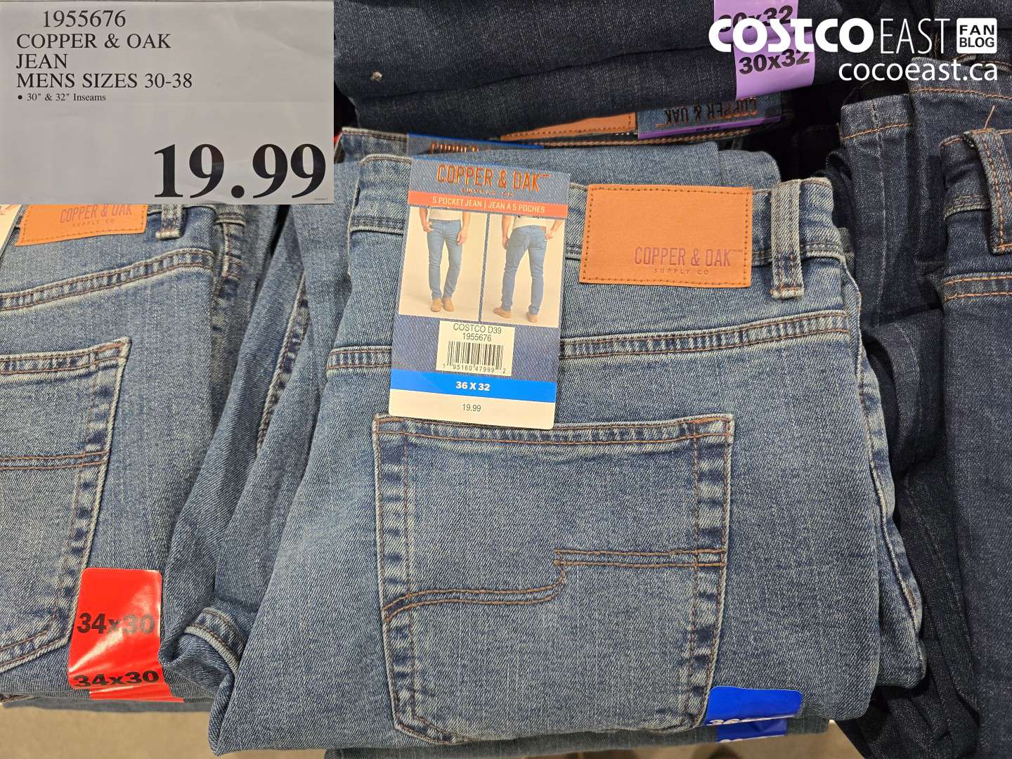 1955676 COPPER & OAK JEAN MENS SIZES 30-38 $19.99