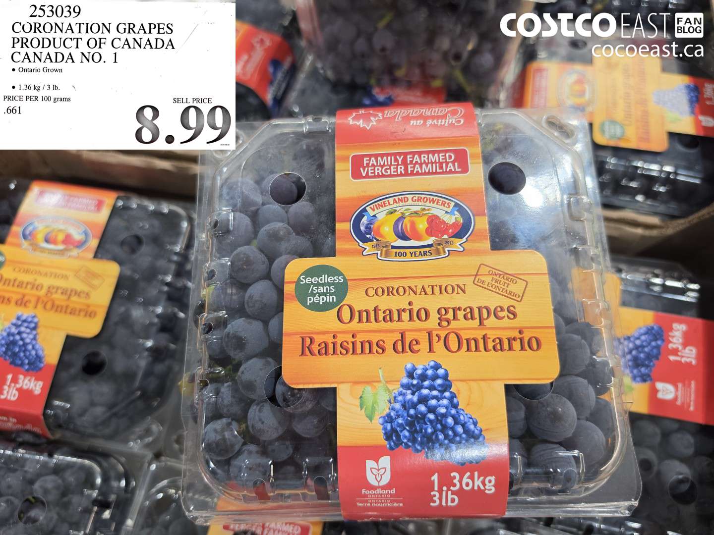 253039 CORONATION GRAPES PRODUCT OF CANADA CANADA NO. 1 $8.99
