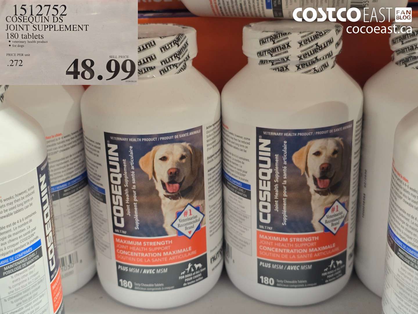 1512752 COSEQUIN DS JOINT SUPPLEMENT 180 TABLETS $48.99