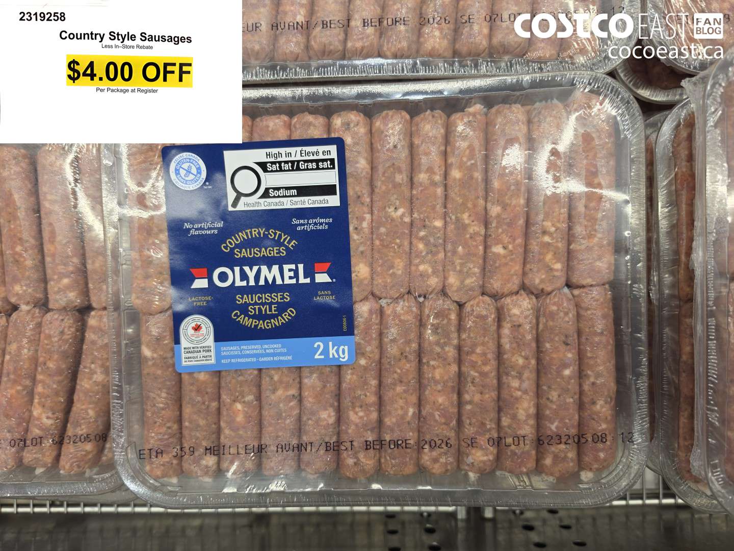 2319258 COUNTRY STYLE SAUSAGES ($4.00 INSTANT SAVINGS)