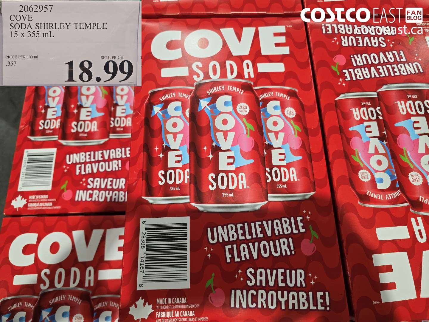 2062957 COVE SODA SHIRLEY TEMPLE 15 X 355 ML $18.99