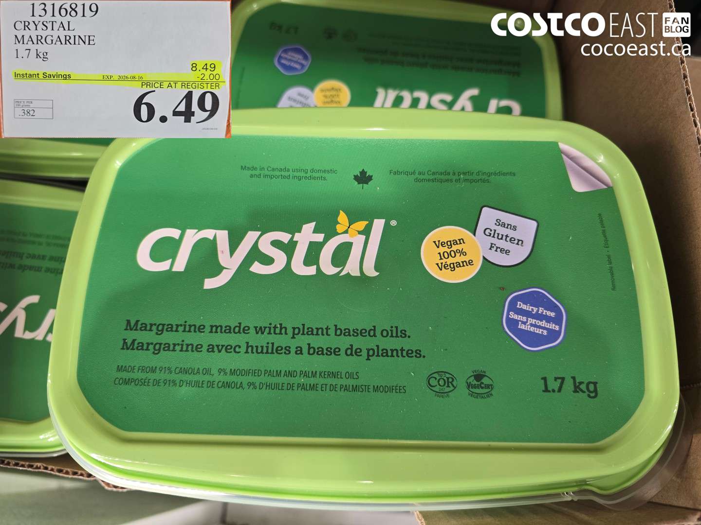 1316819 CRYSTAL MARGARINE 1.7 KG ($2.00 INSTANT SAVINGS EXPIRES ON 2026-08-16) $6.49