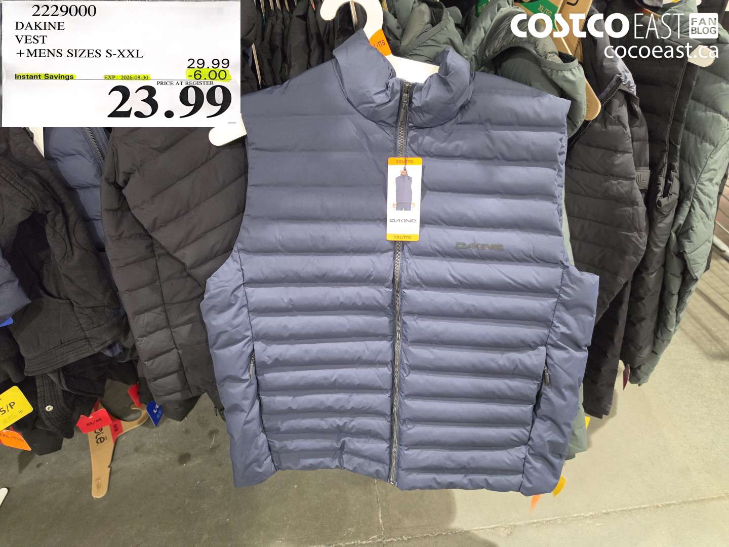 2229000 DAKINE VEST MENS SIZES S-XXL ($6.00 INSTANT SAVINGS EXPIRES ON 2026-08-30) $23.99