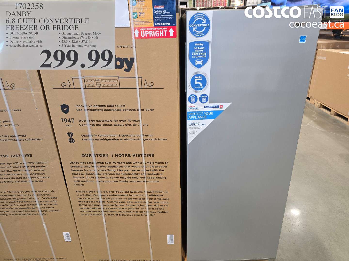 1702358 DANBY 6.8 CUFT CONVERTIBLE FREEZER OR FRIDGE $299.99
