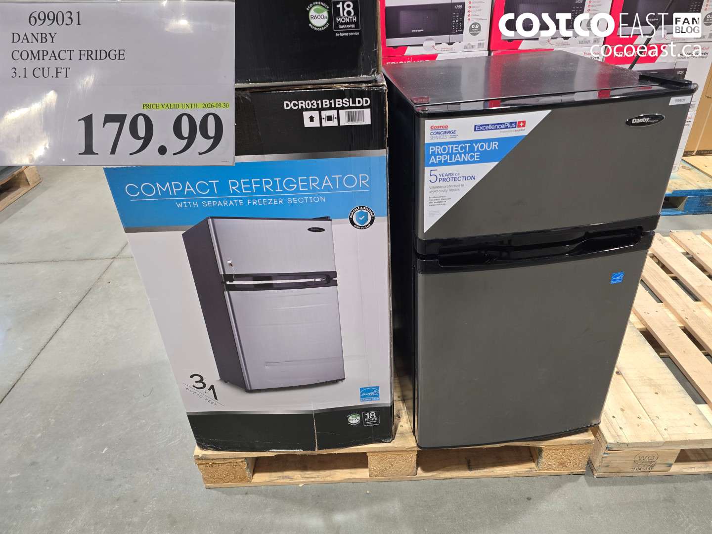 699031 DANBY COMPACT FRIDGE 3.1 CU.FT $179.99