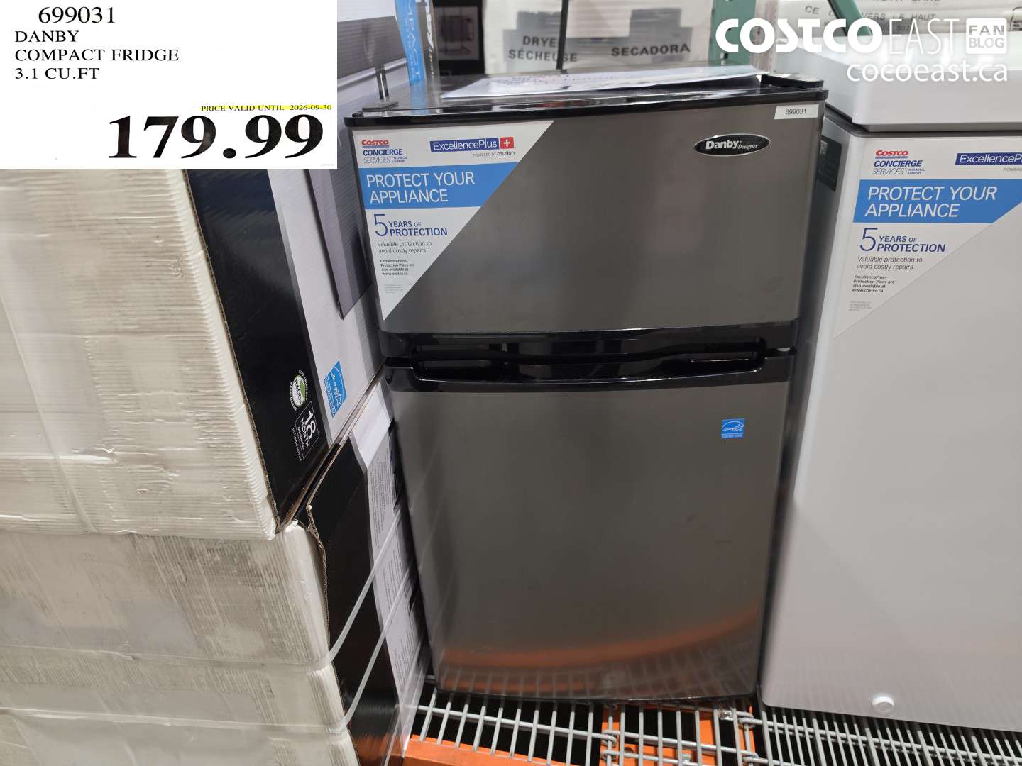 699031 DANBY COMPACT FRIDGE 3.1 CU.FT $179.99
