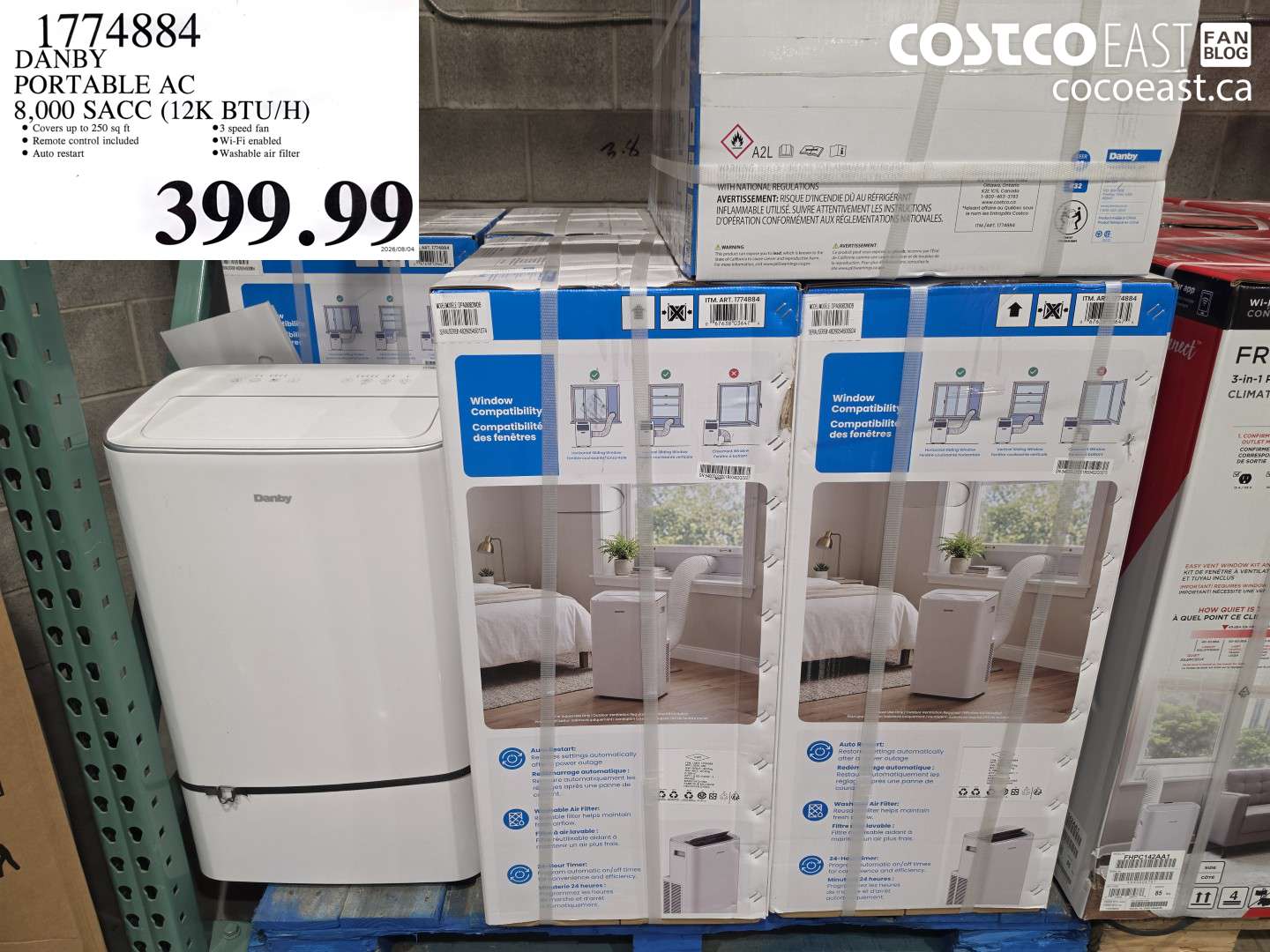 1774884 DANBY PORTABLE AC 8,000 SACC (12K BTU/H) $399.99
