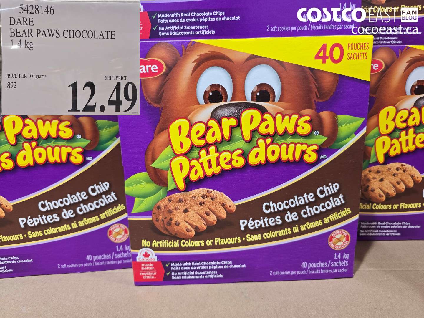 5428146 DARE BEAR PAWS CHOCOLATE 1.4 KG $12.49