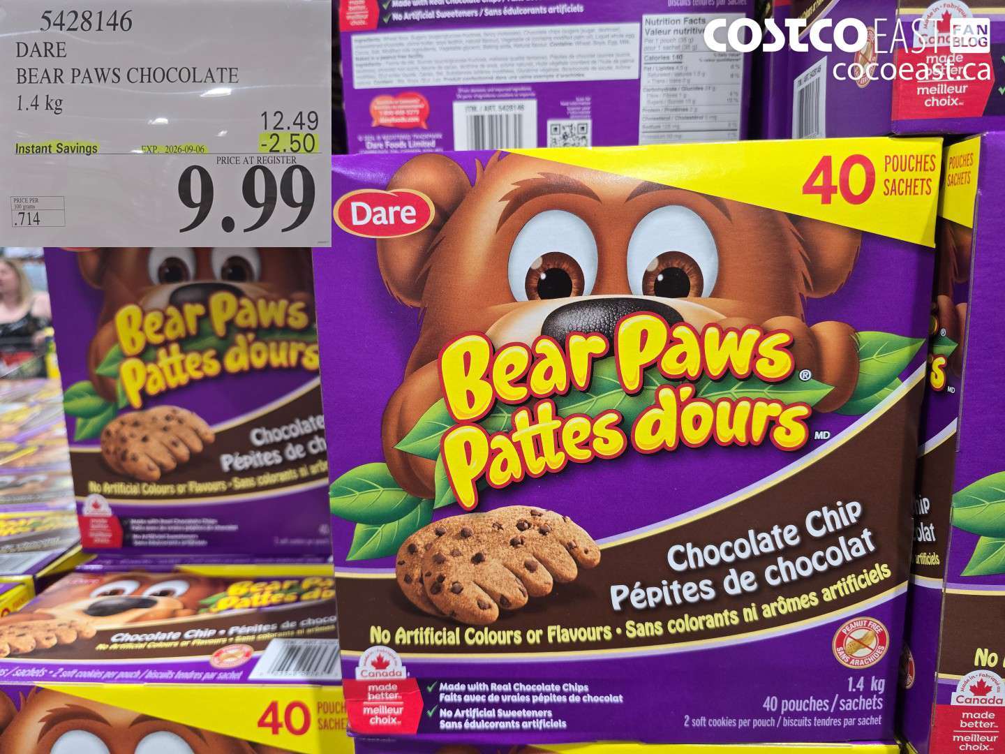 5428146 DARE BEAR PAWS CHOCOLATE 1.4 KG ($2.50 INSTANT SAVINGS EXPIRES ON 2026-09-06) $9.99