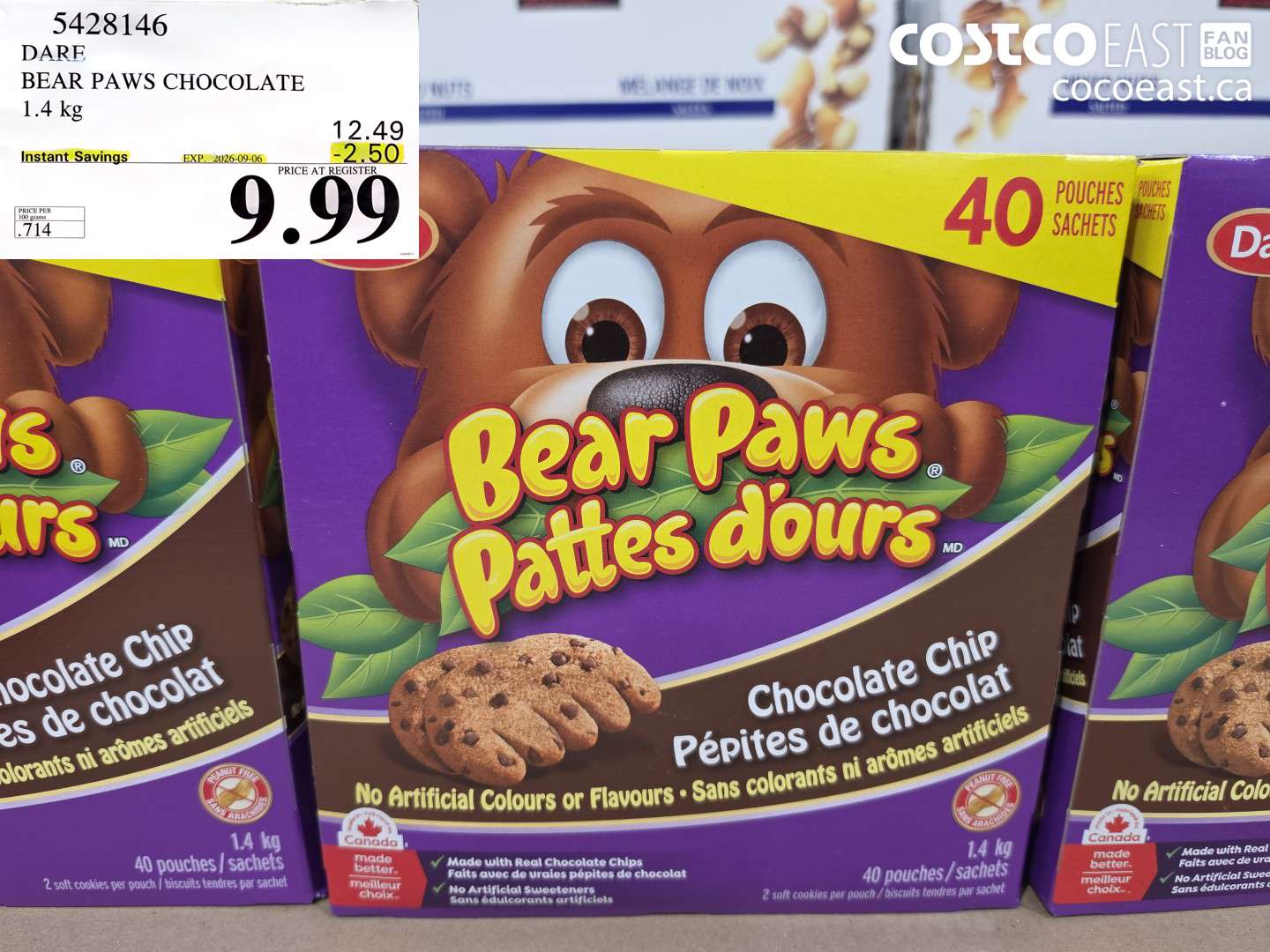 5428146 DARE BEAR PAWS CHOCOLATE 1.4 KG ($2.50 INSTANT SAVINGS EXPIRES ON 2026-09-06) $9.99